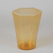 Set of six hexagonal Murano glass glasses handmade by Carlo Scarpa.