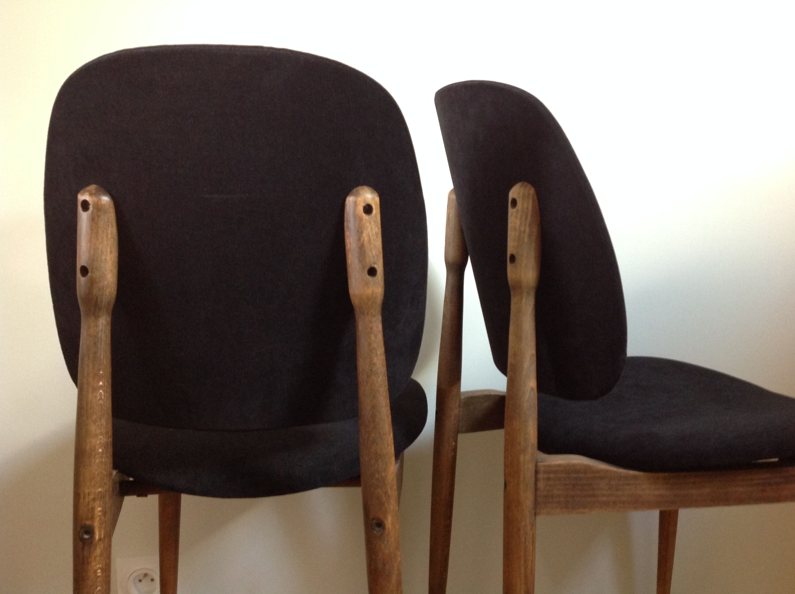 Baumann Pegases chairs retaped black velvet fabric