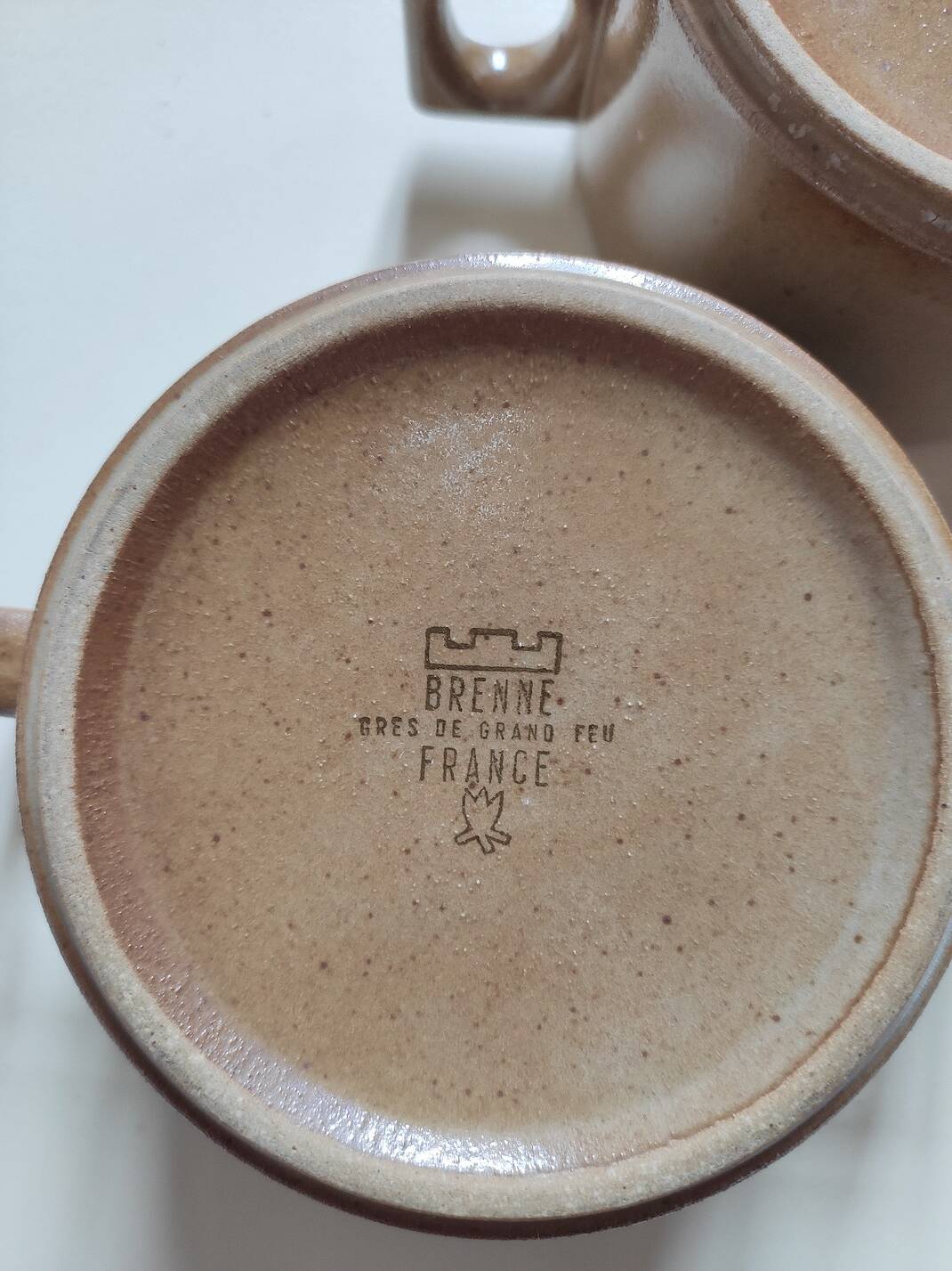 Brenne grand feu stoneware mug/bowl duo