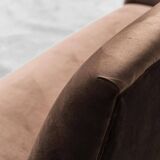 Canapé 3 places en velours marron gigi radice minotti 1950s vintage modernism