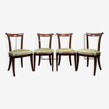 Suite de quatre chaises en acajou et bois doré de style directoire