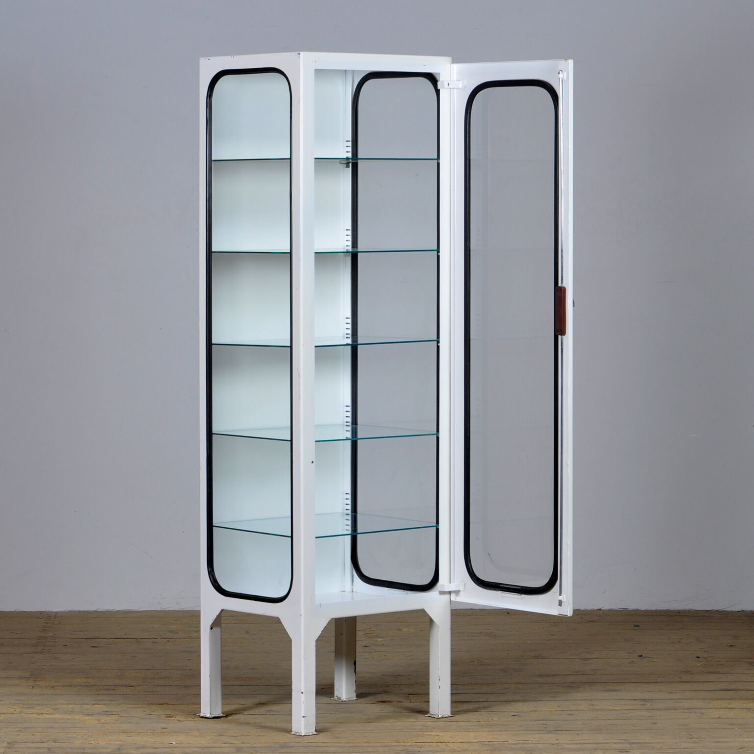 Vintage Iron And Glass Medical Cabinet, 1970s