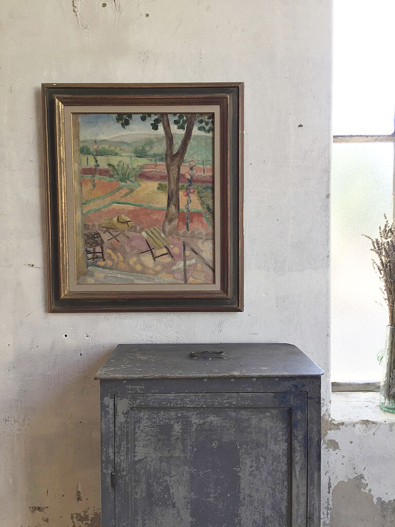 Oil on canvas framed "garden"