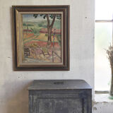 Oil on canvas framed "garden"