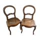 Set of 2 Louis Philippe chairs wood and cannage