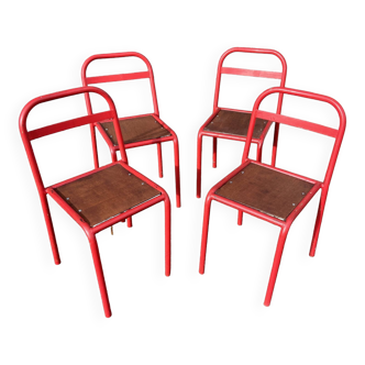 Set of 4 Tolix bar bistro chairs