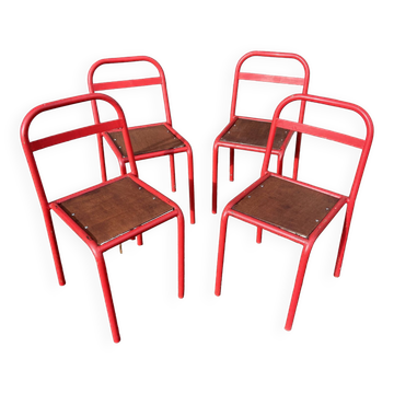 Set de 4 chaises Tolix bar bistrot