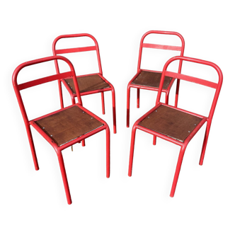 Set de 4 chaises Tolix bar bistrot
