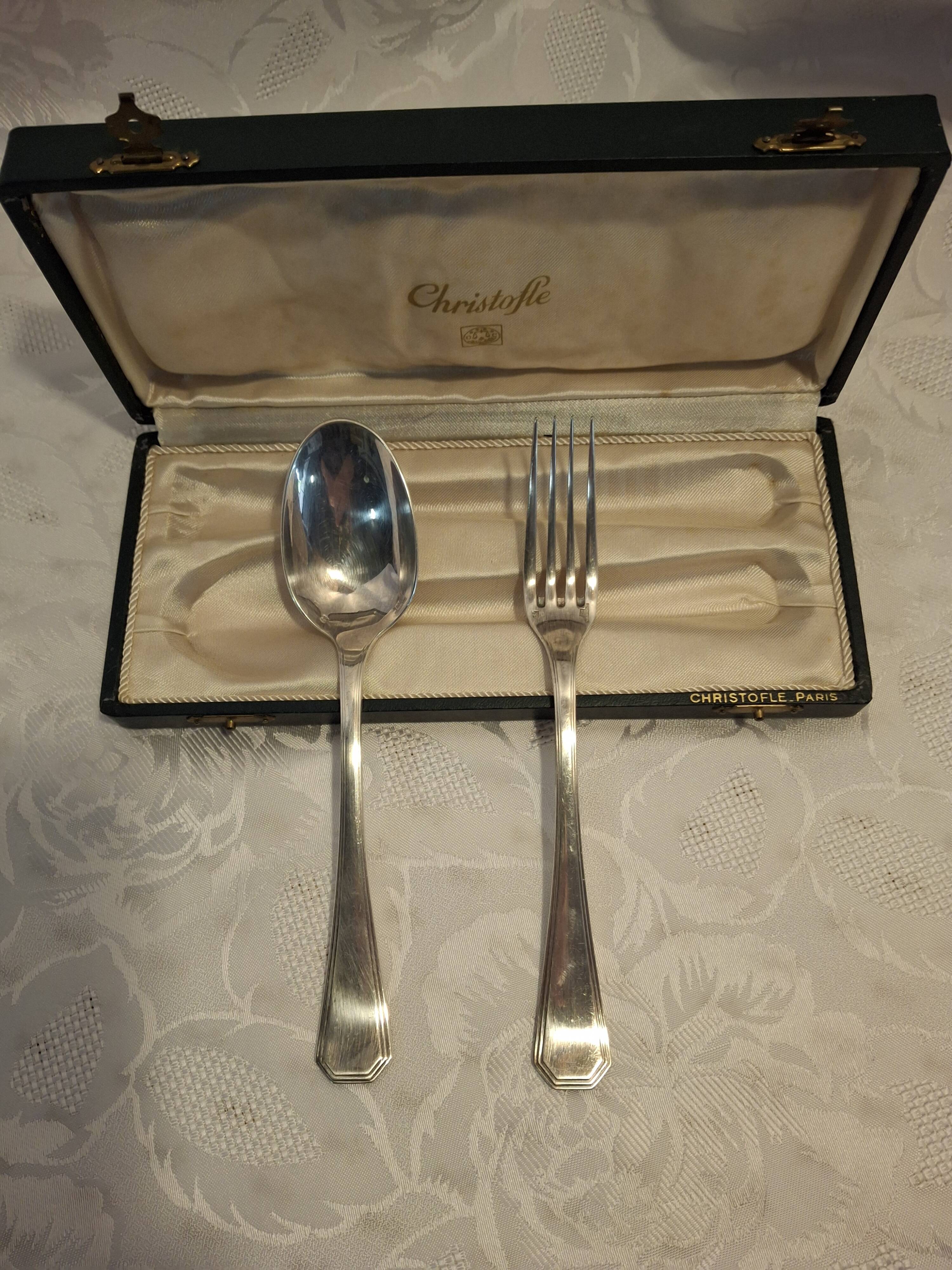 Duo fourchette cuiller christofle
