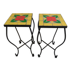 Ensemble vintage de 2 tables d’appoint