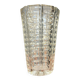 Art Deco geometric pattern molded glass vase from the 1940s