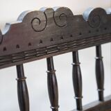 2 low bedroom chairs in hand-woven rice straw, 1950s/1960s