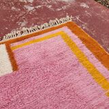 Large pink Berber rug 290x210 cm thick Handmade – Bohemian chic style