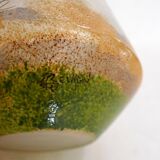 Small Art Nouveau enameled landscape vase/pot