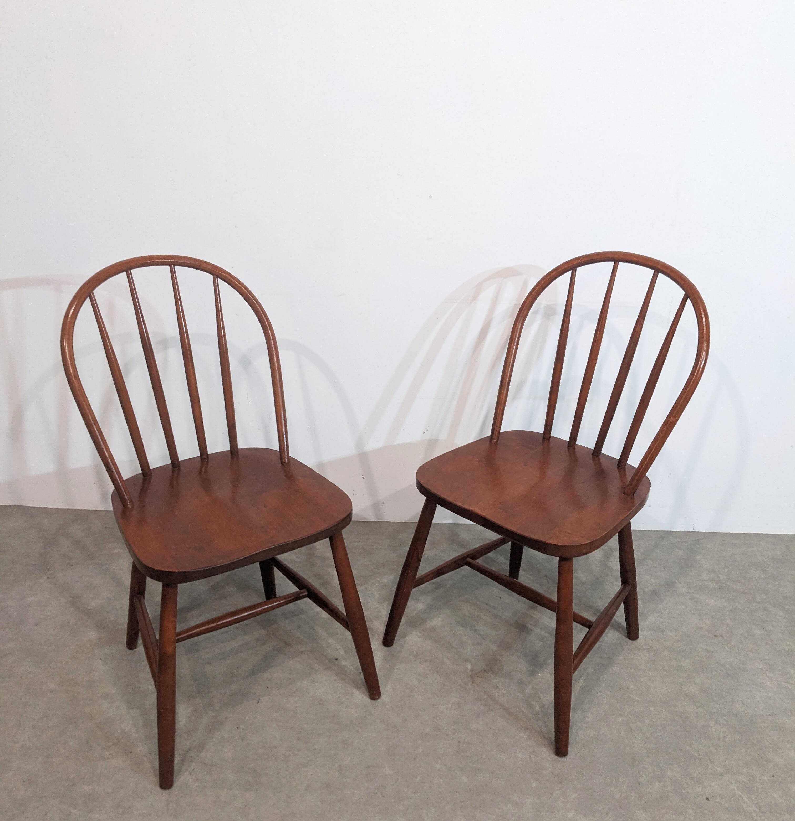 Pair of chairs with rounded backs, mid-20th century
