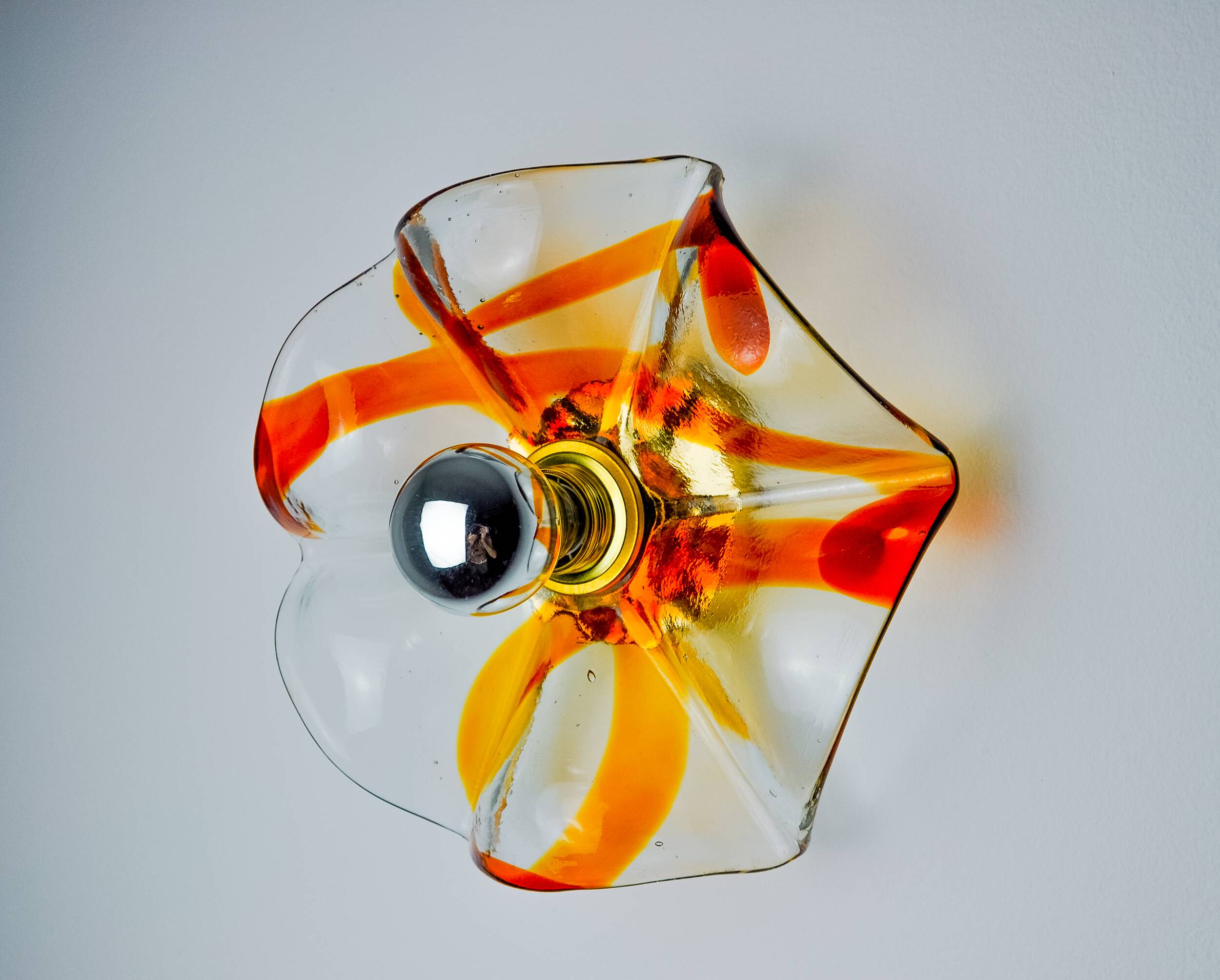 Fleur wall lamp by la Murina, orange murano glass, Italy, 1970