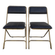 Pair of vintage 1950s Lafuma black folding chairs