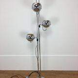 Floor lamp eyeball Gioffredo Reggiani 3 balls chrome 70's space age