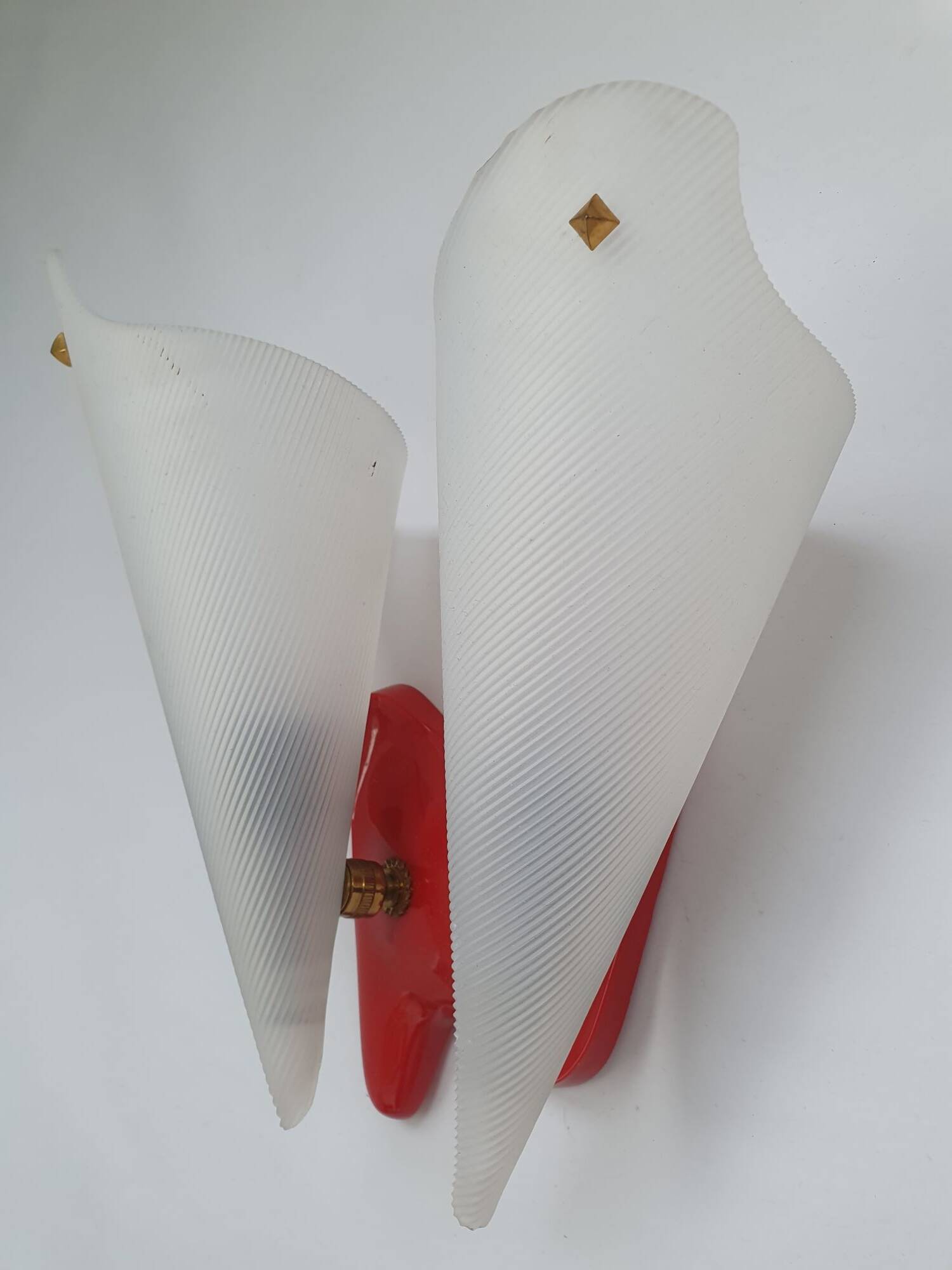 Three vintage rockabilly red plastic wall lights