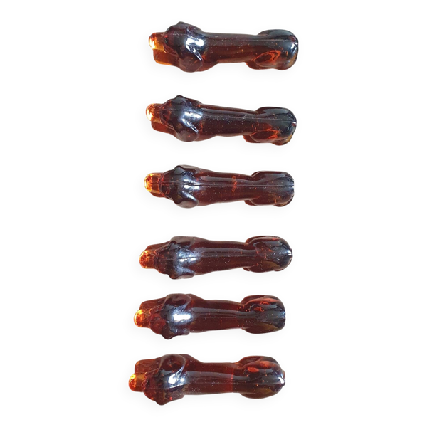 Porte couteaux chiens en verre moulé