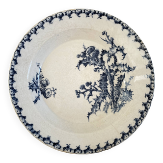 Plat en terre de fer Gien modèle Chardons