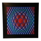 Plate by Victor Vasarely – "Universal Structure of the Hexagon" – Op A