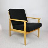 Fauteuil boucle noir danois, 1970s