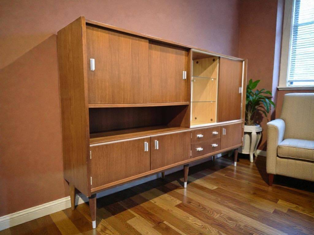 vintage XL wooden armoire / midboard / wall unit