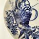 Antique plate with Chinese blue oriental decoration from the late 19th century.
