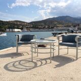 Set of 2 armchairs and coffee table Marc Held Wind Star 1984 design
