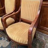 Pair of XIXth armchairs in solid walnut