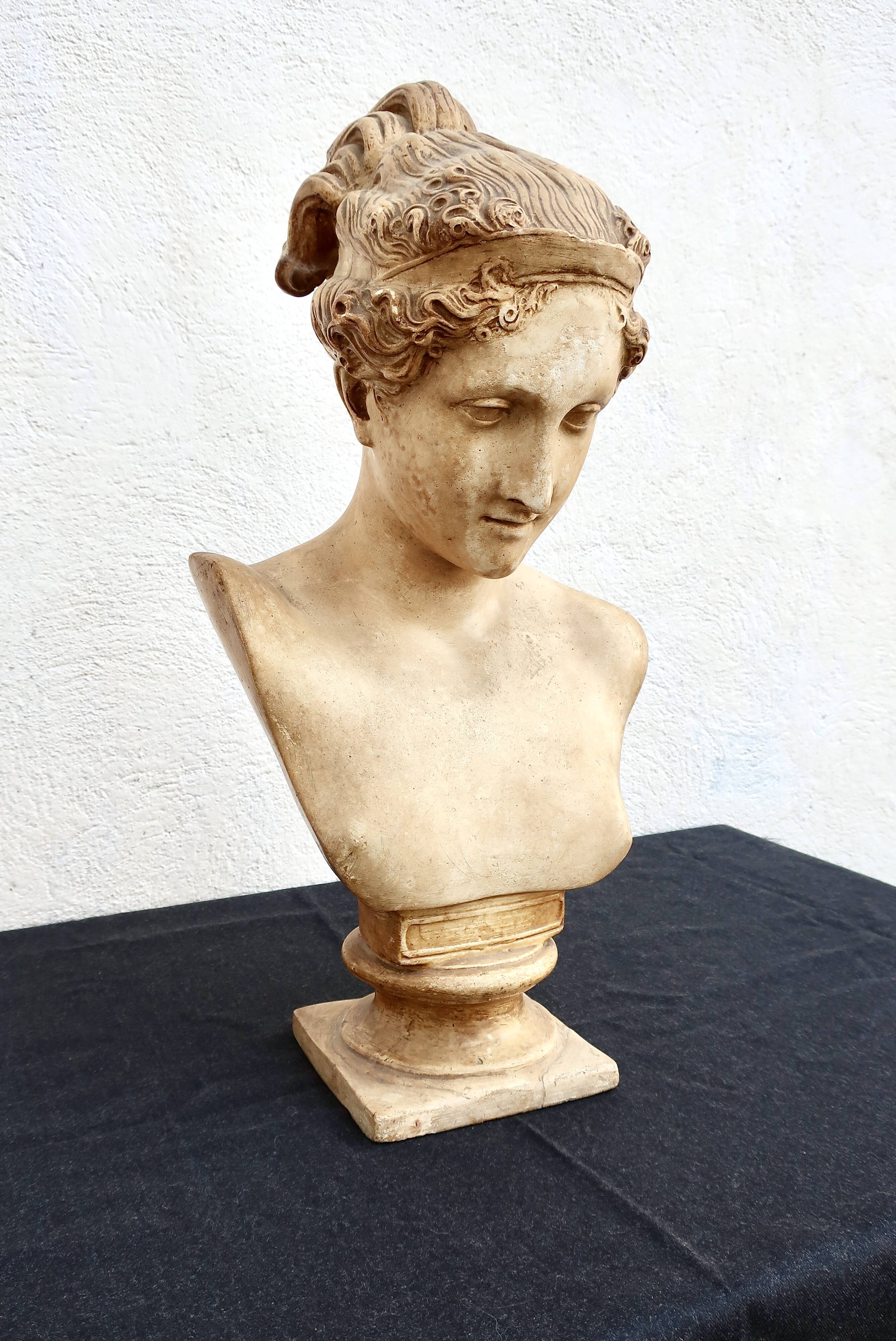 Antique plaster bust after Antonio Canova, "Hebe", circa 1900