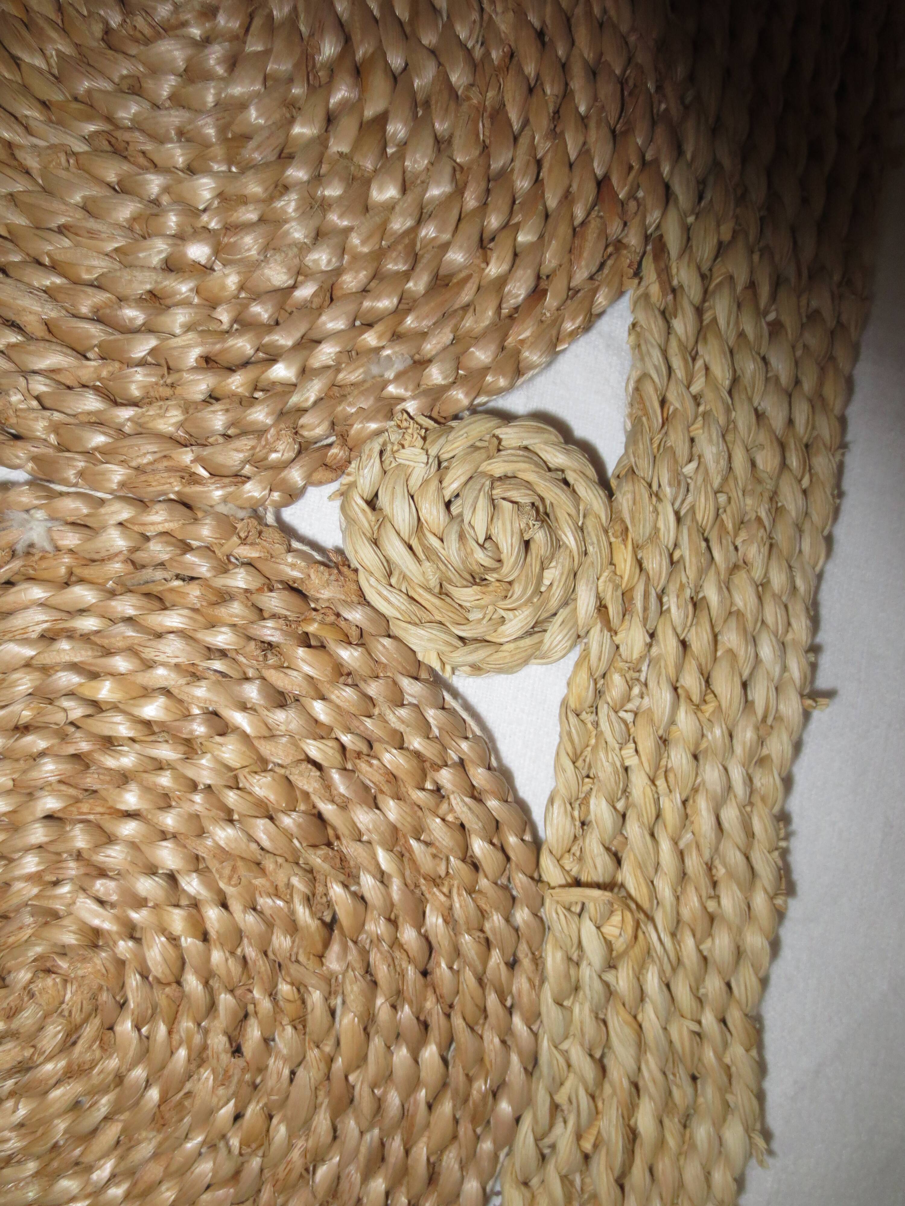 Vintage threshold carpet in straw but