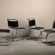 Mies Van Der Rohe MR10 Cantilever Chairs in Black Leather for Gavina, Italy
