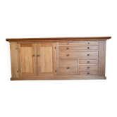Buffet bas en merisier massif style shaker -roche bobois-