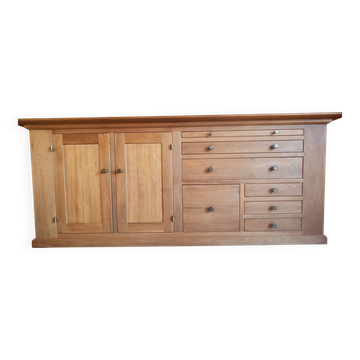 Buffet bas en merisier massif style shaker -roche bobois-
