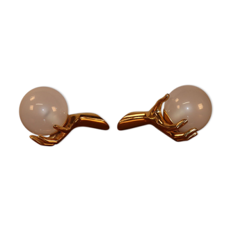 Pair of bronze sconces 1950