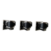 Set of 3 black and brushed metal Eglo wall lights in a space age style.