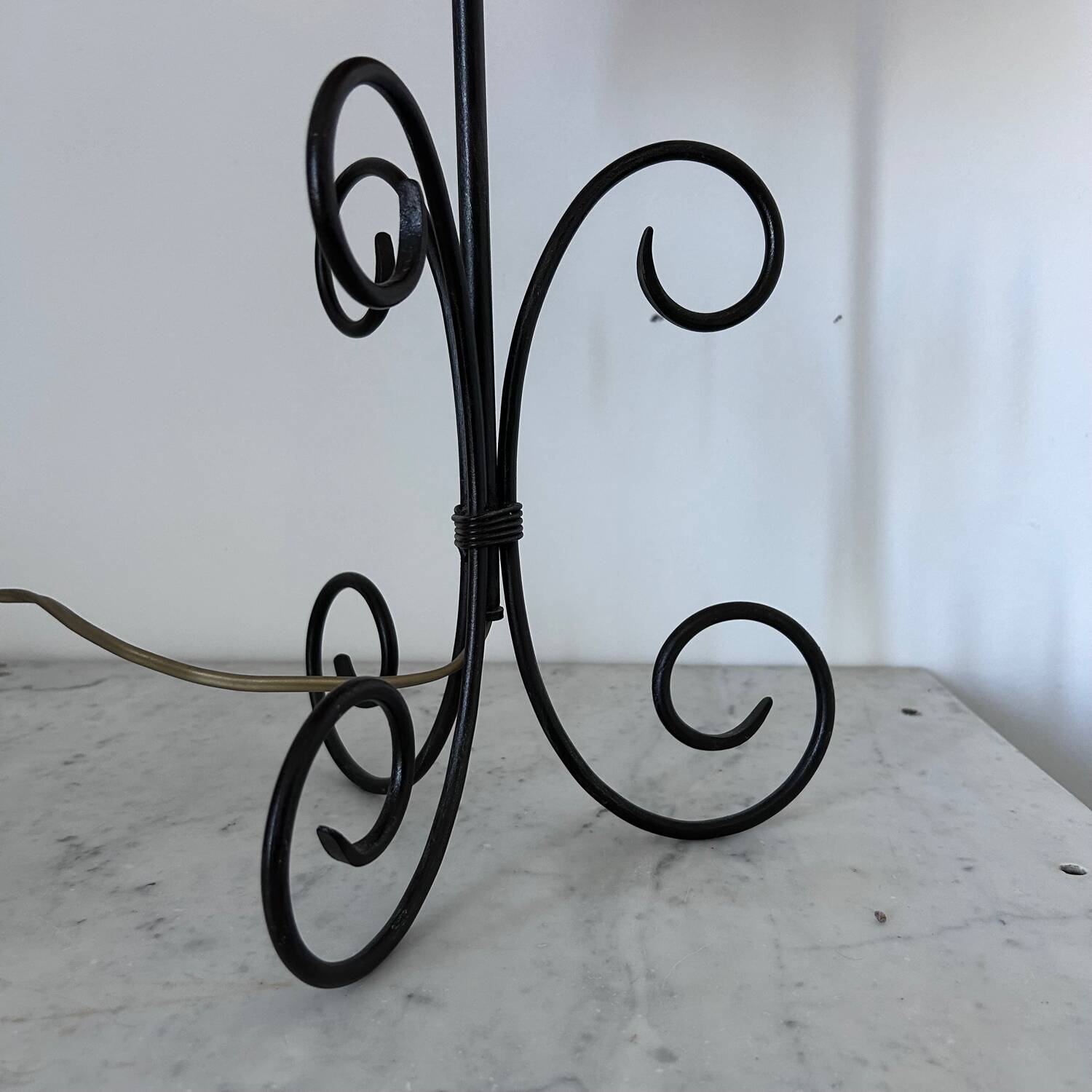 Wrought iron spiral lamp