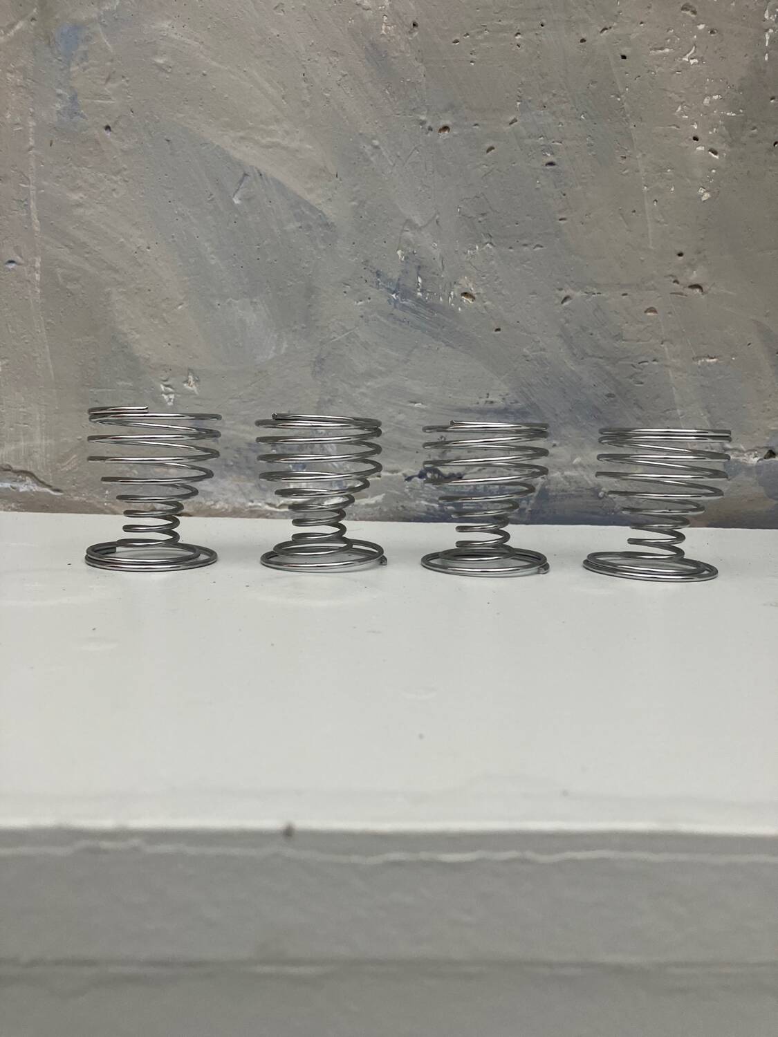 4 vintage stainless steel spiral egg cups from 1970