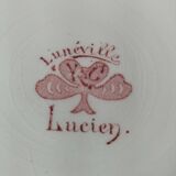 Duo of Lunéville flat plates, Lucien model – Clover decoration, early 20th century