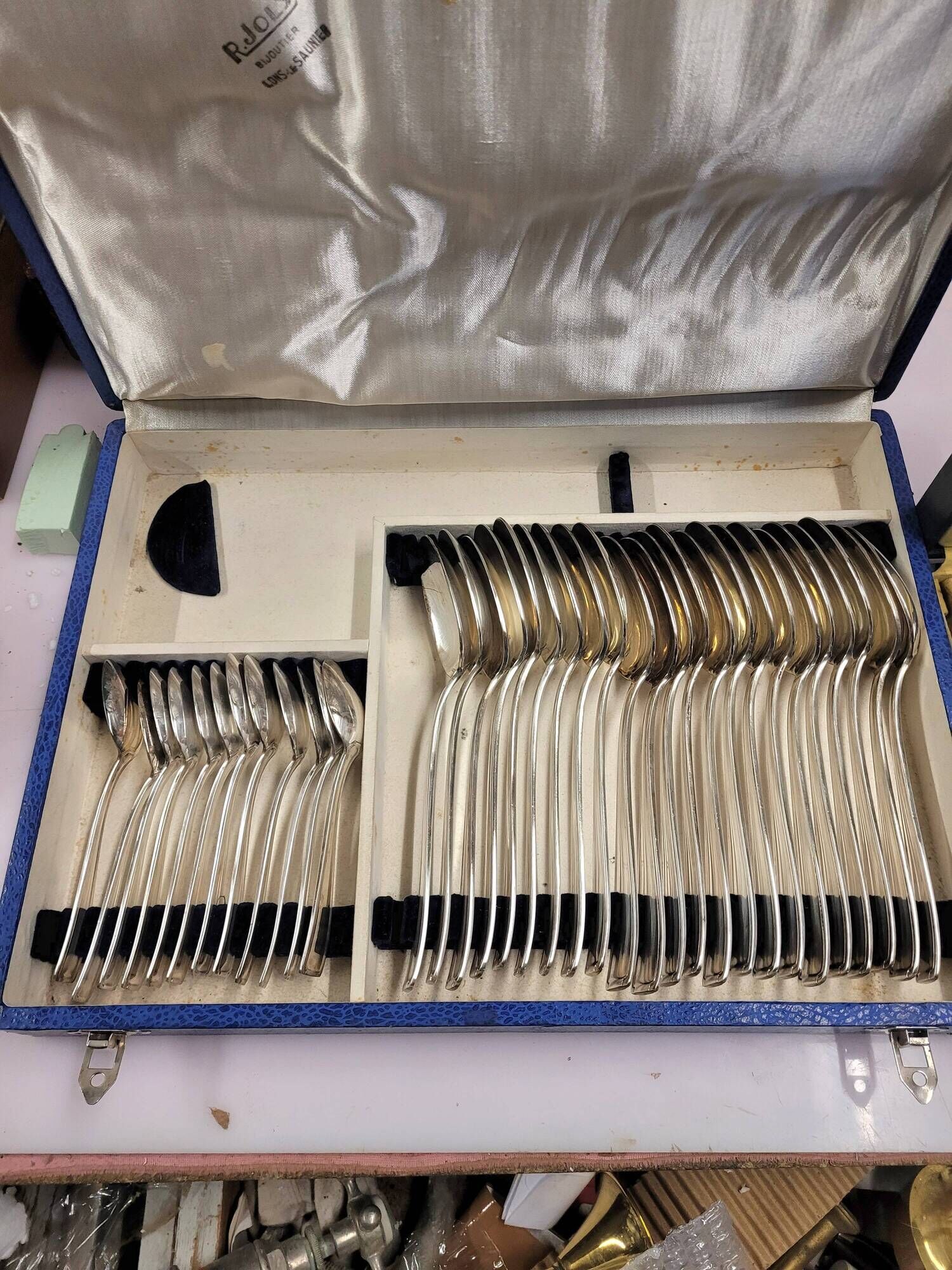 Silver plated cutlery set, Fionnet François, mid-20th century, 149 pieces with boxes