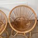Paire de fauteuils corbeille en rotin , années 50-60