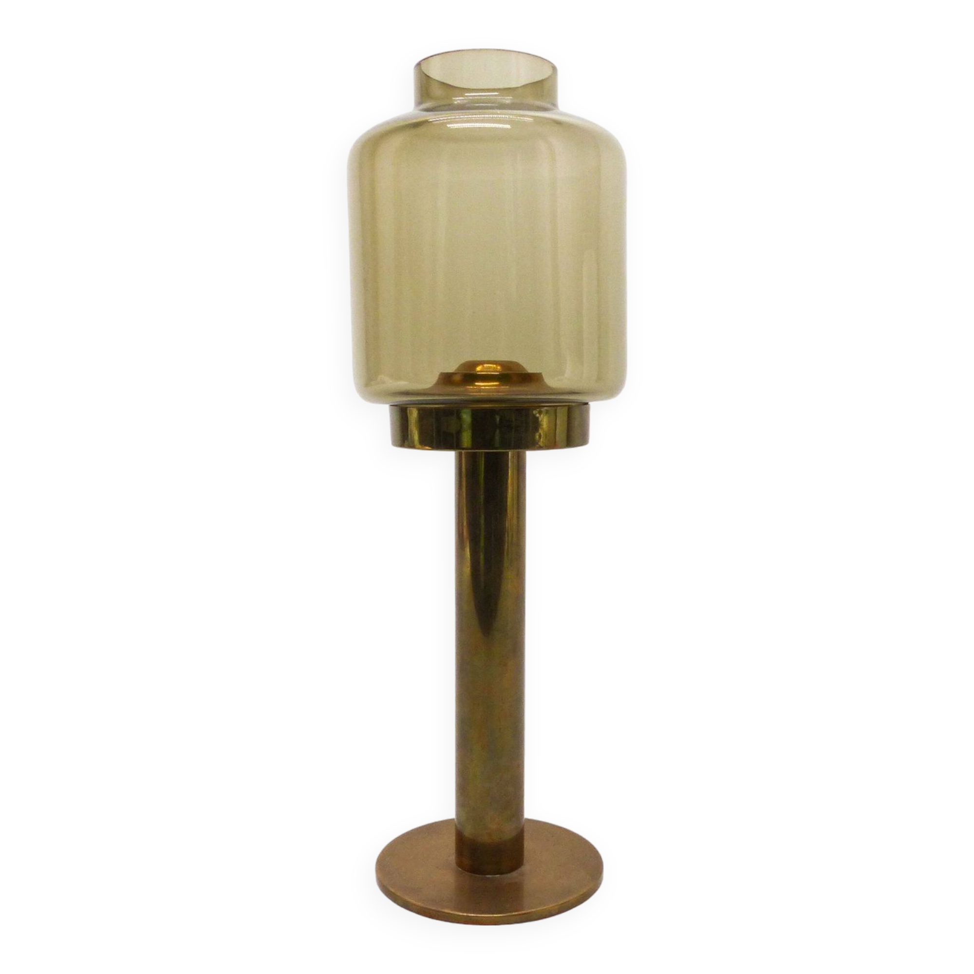 Hans-Agne Jakobsson smoked glass candle holder for Markaryd model L-102/32 - 1960s