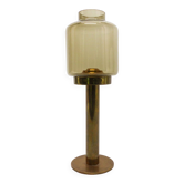 Hans-Agne Jakobsson smoked glass candle holder for Markaryd model L-102/32 - 1960s
