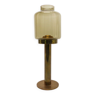 Hans-Agne Jakobsson smoked glass candle holder for Markaryd model L-102/32 - 1960s