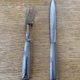 Art Deco silver metal leg of lamb cutlery