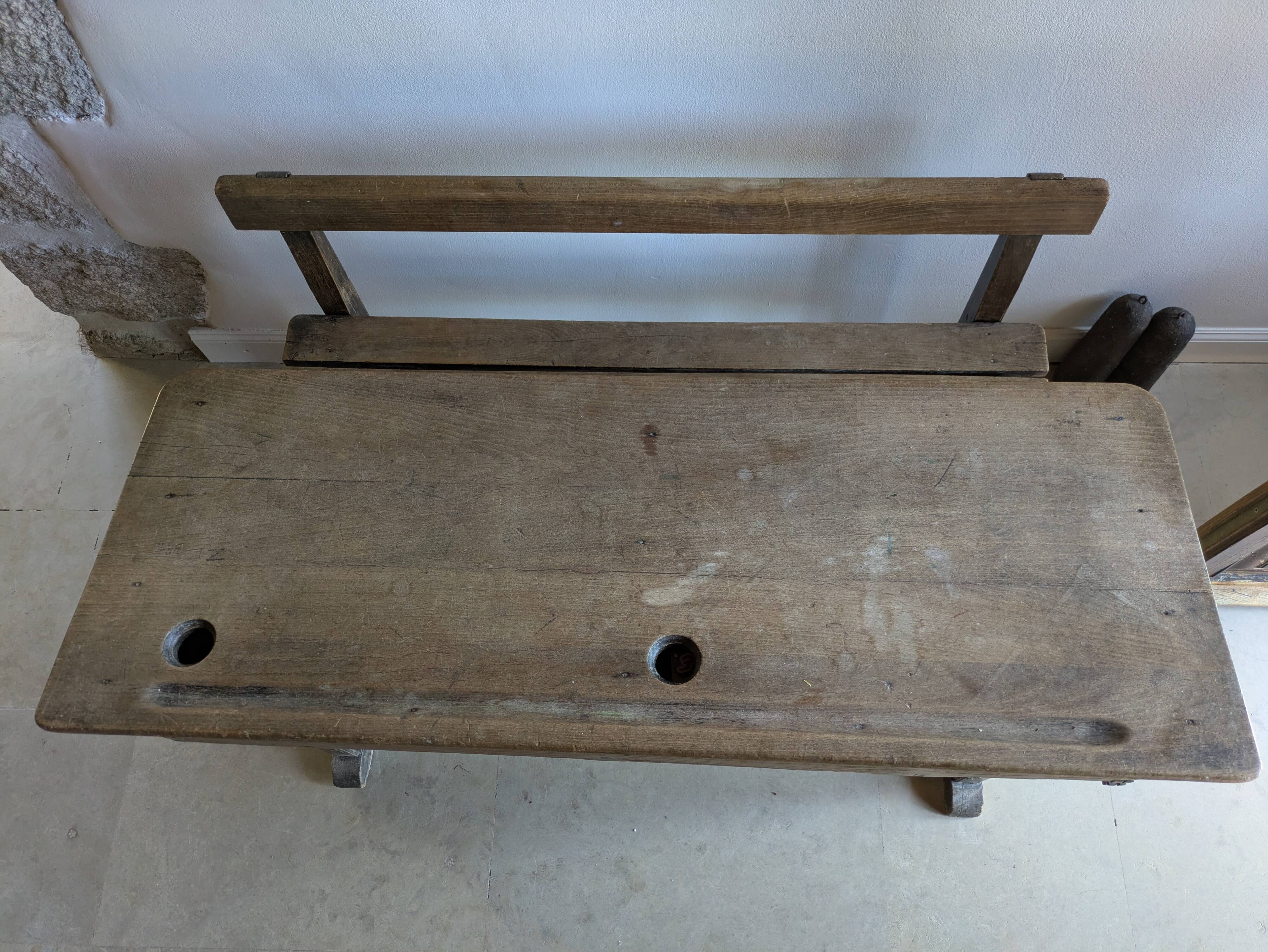 School desk for children with lockers