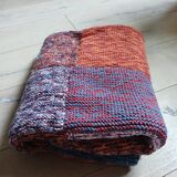 Plaid patchwork hand-knitted