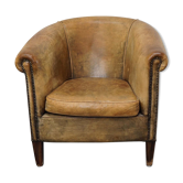 Vintage club chair in cognac-coloured leather Netherlands